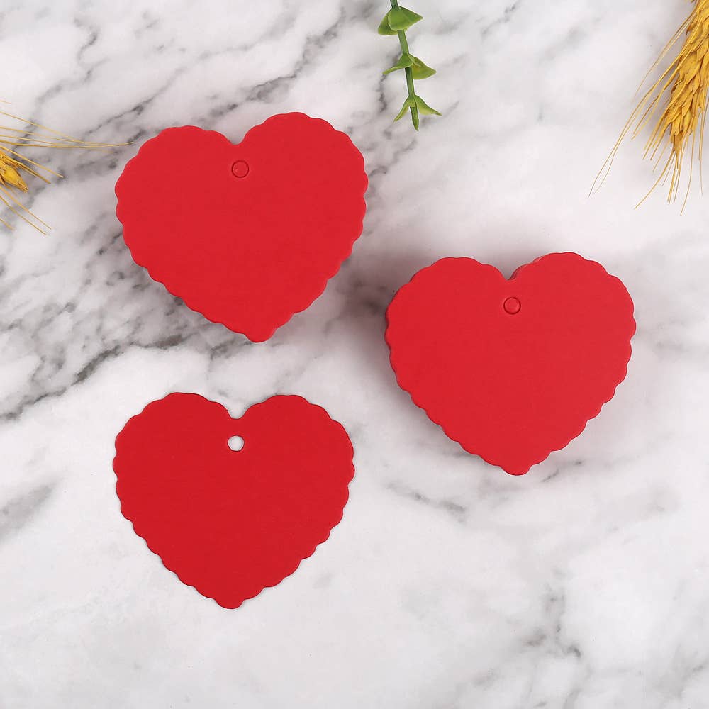 ByHome - Vente Étiquette cadeau - 100 pièces, étiquette cadeau en papier kraft vierge en forme de cœur LOVE 2,4x2"3