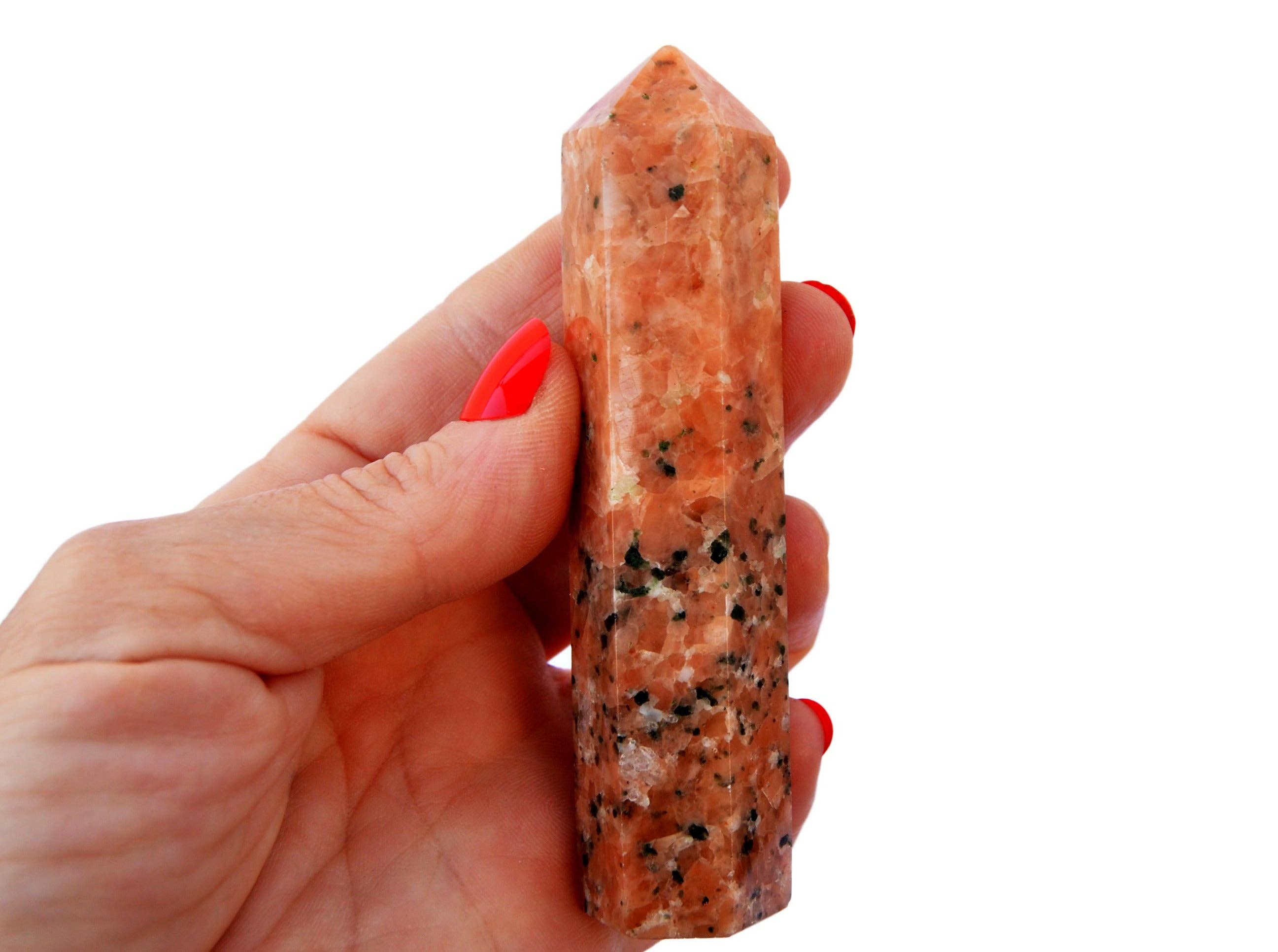 Kaia & Crystals - Wholesale Spiritual Stone/Crystal - Orange Calcite Prism Point (95mm)7