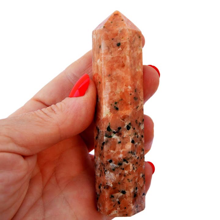 Kaia & Crystals - Wholesale Spiritual Stone/Crystal - Orange Calcite Prism Point (95mm)7