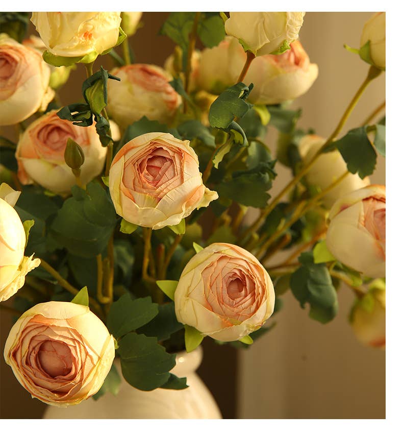 ACNITE(We cover U.S. import duties) – wholesale Artificial flowers – Artificial rose flowers,3 heads,dried looking,faux flowers5