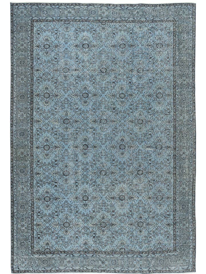 7x11.5 Ft Modern Handmade Blue Color Turkish Wool Area Rug for wholesale by Rug Specialist LLC.