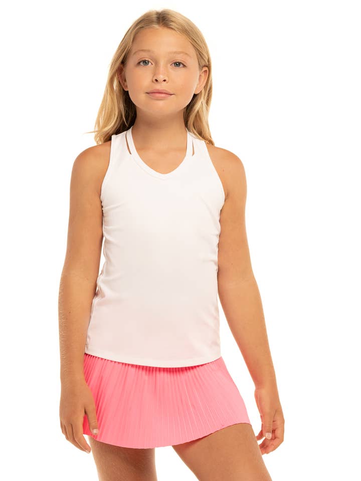 Débardeur à encolure en V pour fille - Blanc pour la vente par Lucky In Love