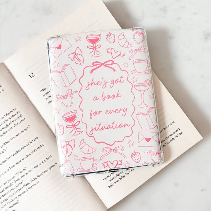 Fleurs on Sunday - Wholesale Book Cover - Pink She's Got A Book For Every Situation Kindle Insert