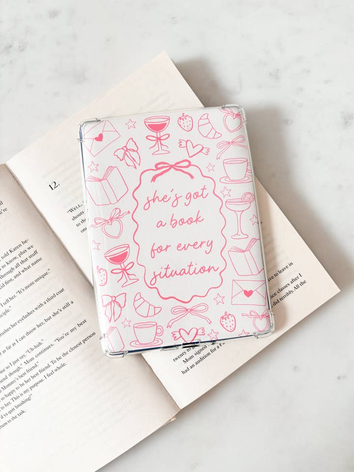 Pink She's Got A Book For Every Situation Kindle Insert for wholesale by Fleurs on Sunday