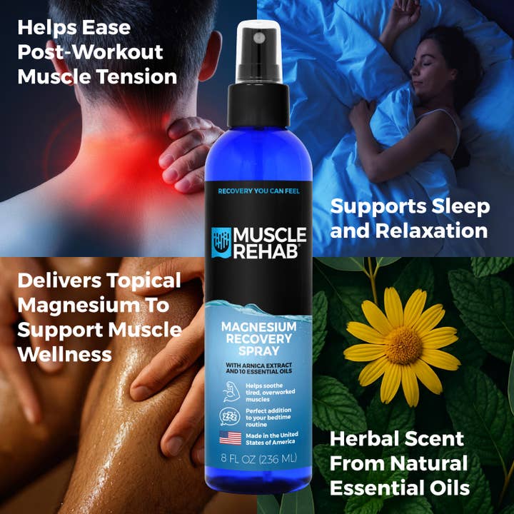 Muscle Rehab - Wholesale Pain Relief Spray/Cream - Magnesium Oil Recovery Spray | Arnica & Essential Oils 8oz5