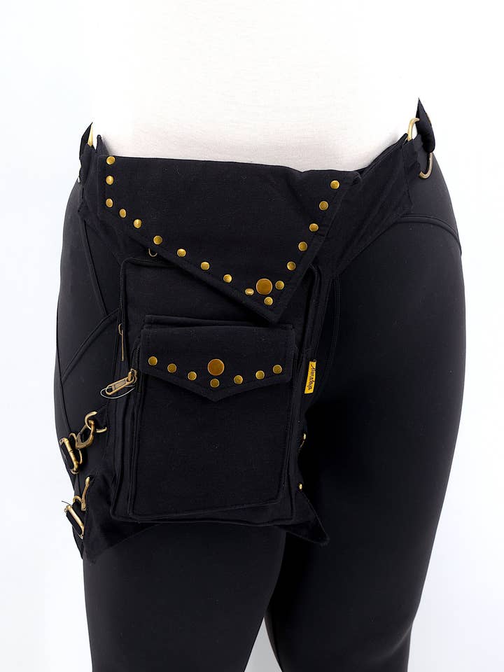 Cotton Handmade Plain Leg Belt Canvas Fanny Pack for wholesale by Himalaya Handmade