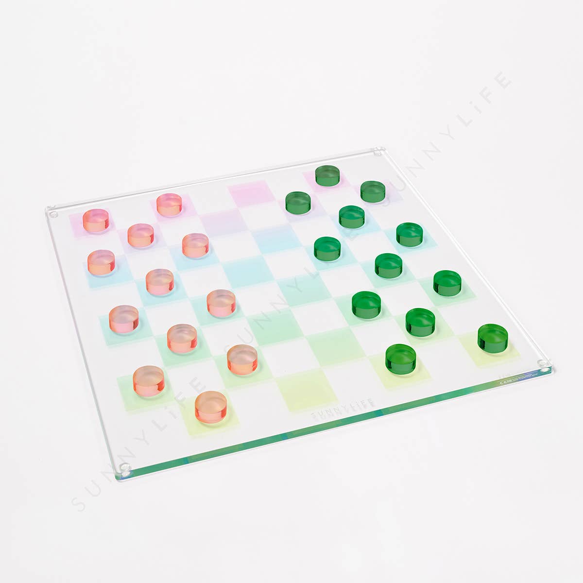 Sunnylife - Wholesale Board Game - Ombre Lucite Chess & Checkers Sherbert1