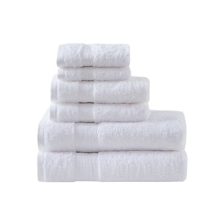 Olliix - Wholesale Towel Set - 100% Egyptian Cotton 6-Piece Towel Set, White1