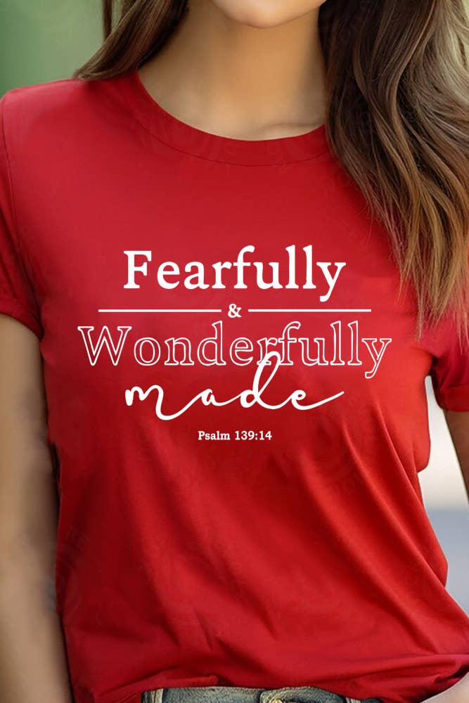 Top Avenue - Wholesale T-Shirt (Graphic) - Unisex - Fearfully and Wonderfully Unisex Round Neck Tee13