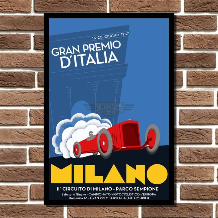 Milan Grand Prix Metal Sign for wholesale by Auto Junk UK Ltd