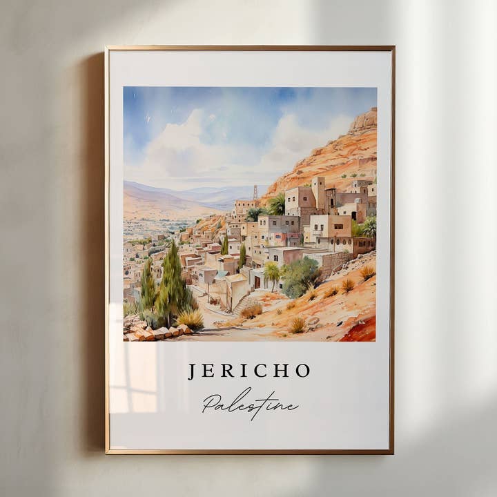 Art mural de Jéricho Palestine - Affiche imprimée de Jéricho, Palestine, Cadeau de mariage, Cadeau d'anniversaire, Texte personnalisé, Cadeau parfait pour la vente par Premium Travel Art