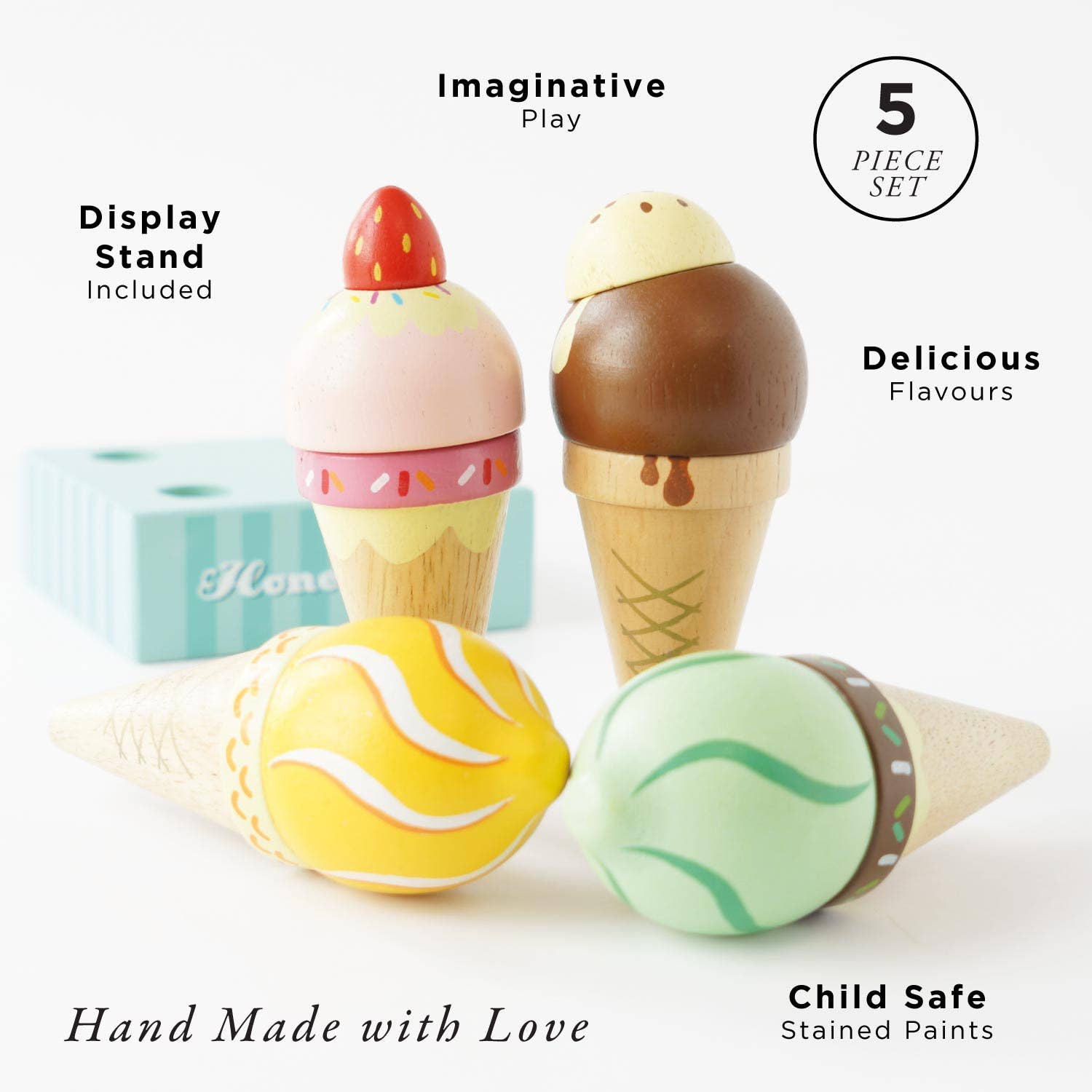 Le Toy Van, Inc. - Wholesale Toy Set - Kids - Wooden Ice Cream Cones Set1