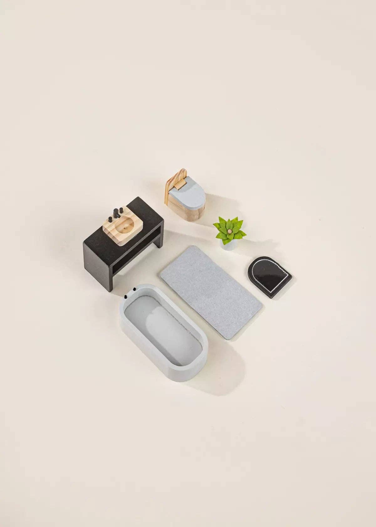 Coco Village - Wholesale Doll Accessory Kit - Kids - Wooden Doll House Bathroom Furniture (6pcs)4