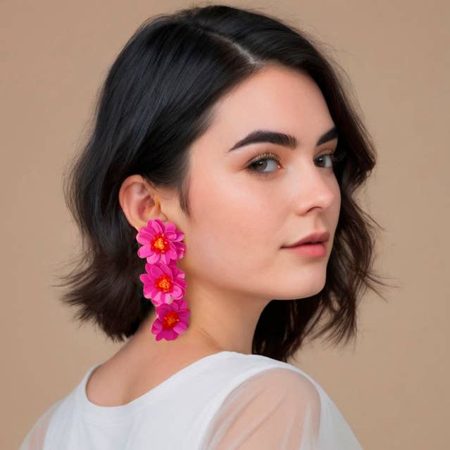 Ohrringe mit dreifacher Blume und Pailletten für den Großhandel von Sonata