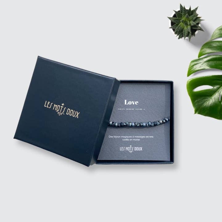 Les Mots Doux - Vendita all'ingrosso Bracciale con perline - Bracciale da uomo in codice morse: Love