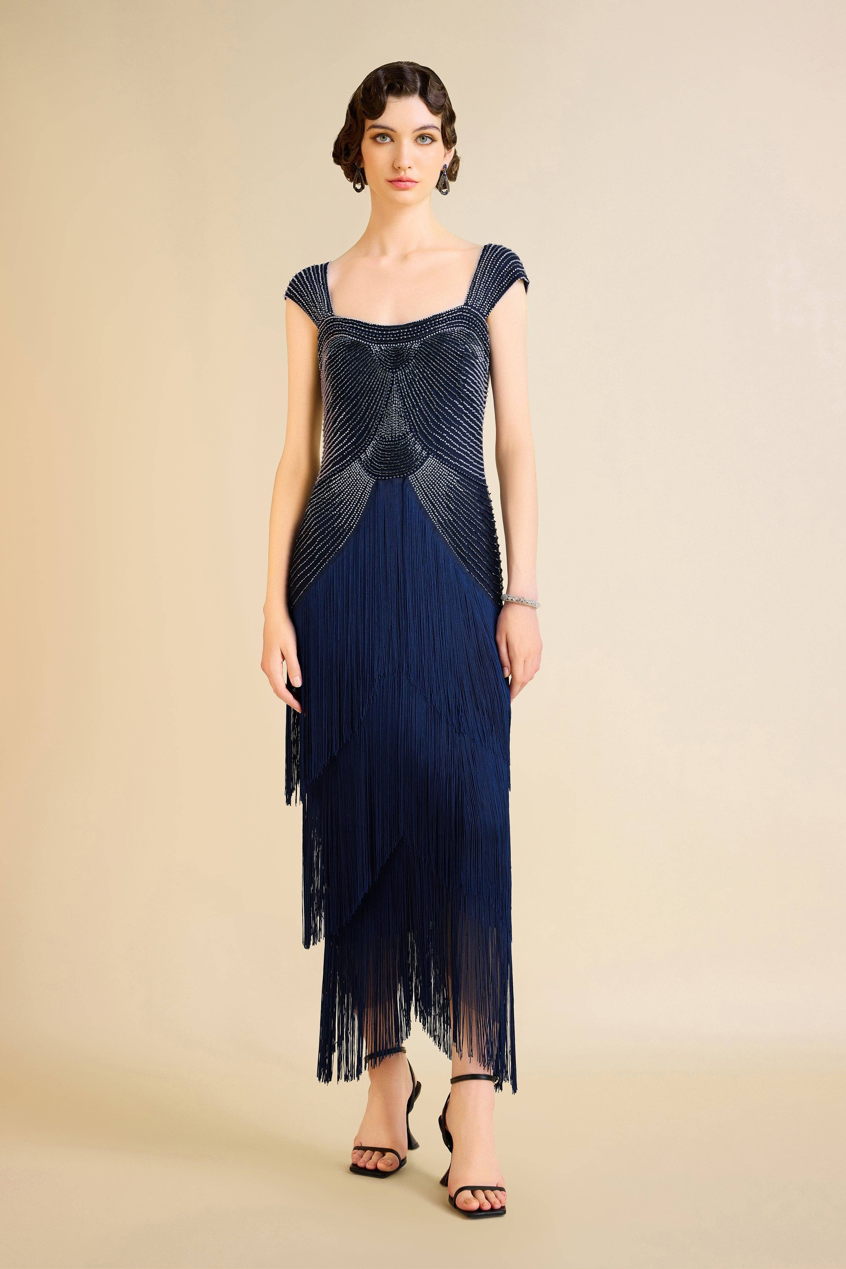BABEYOND - Wholesale Gown - Women's - Graceful Gradient Bead Fringe Evening Gown7