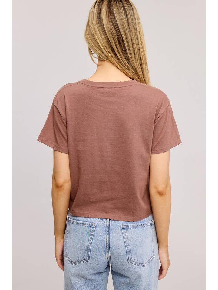 Zutter - Wholesale Screen Printed T-Shirt - Women's - PUFF' Saved By Grace Graphic S/S Seamless Faux Crop3