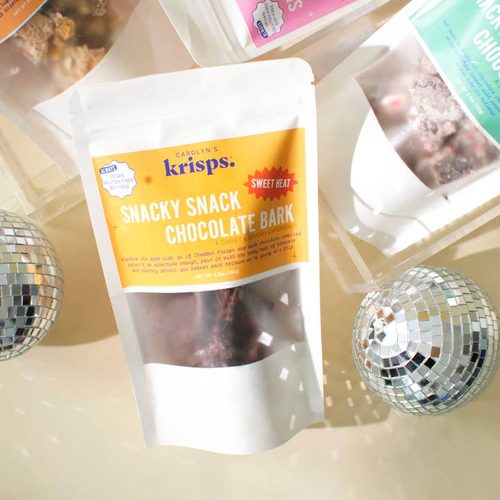 Carolyn's Krisps - Vente Friandises enrobées de chocolat - Snack Bark - Sweet Heat - Sans gluten, végétalien1