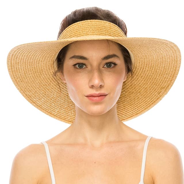 DNMC - Wholesale Visor - Women's - Crownless Straw Sun Visor