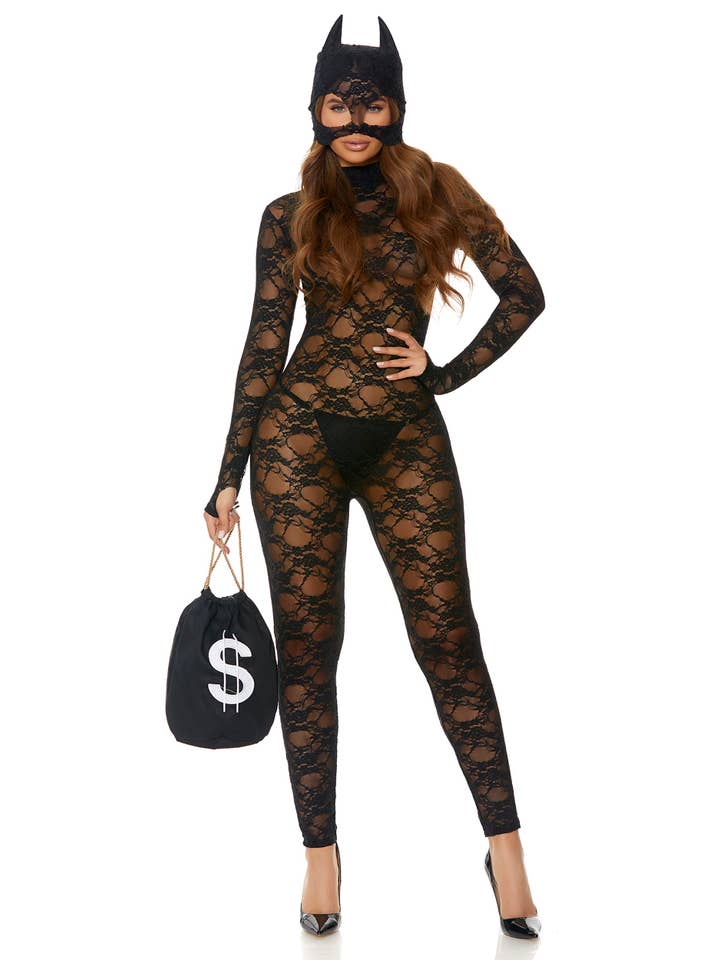 Black About My Money Sexy Cat Burglar Costume for wholesale on Faire3