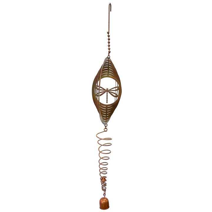 Iron Wind Spinner - Dragonfly Flamed Copper 19" for wholesale by Jafsons International