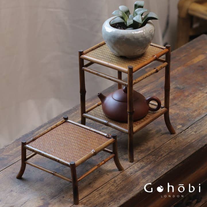 Gohobi Handmade Bamboo Display Table – Desktop Meilu Gushan Tea Stand & Mini Bonsai Platform for wholesale by Gohobi (We cover U.S. import duties)