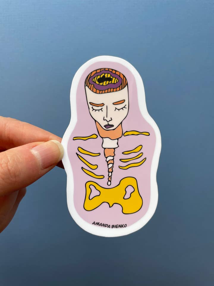 Sugar Goth Pastel Skeleton Sticker/Magnet for wholesale by A.J.B- art goodies