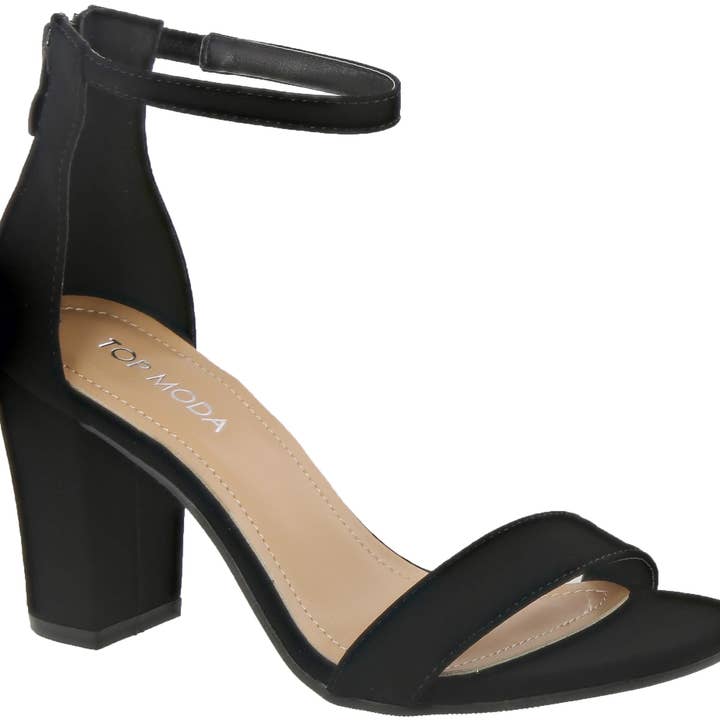 Mars Sky Shoes Wholesale - Wholesale Sandals - Women's - Top Moda HANNAH-1 Women Chunky Heel Single Band Ankle Strap Sandals-18 Pairs Pack-16.05/Pair