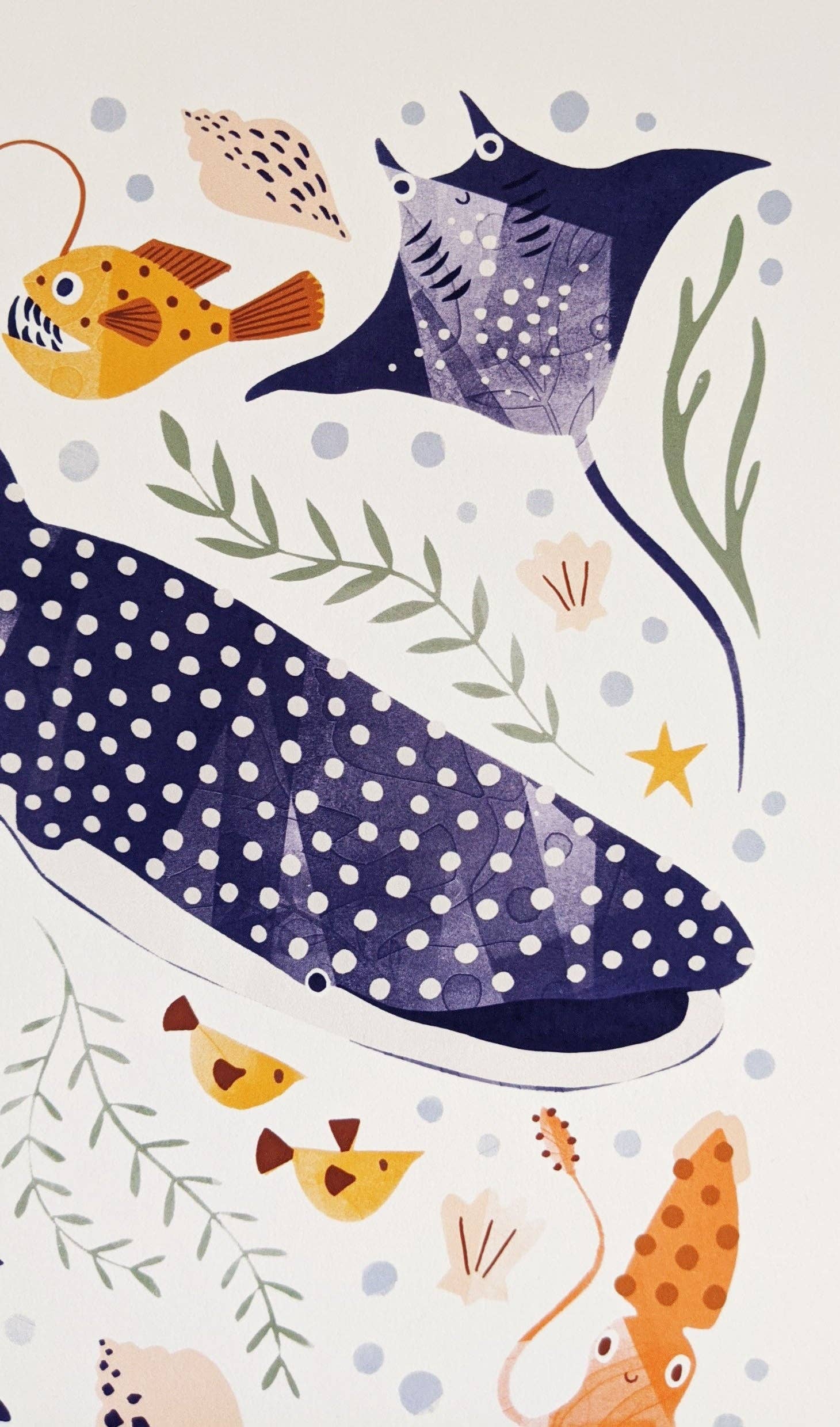 Slow Sunday - Wholesale Art Print - Kids & Baby - ‘Deep Blue Sea’ Whale Shark, Hammerhead And Sea Creatures Fine Art Print For Children6