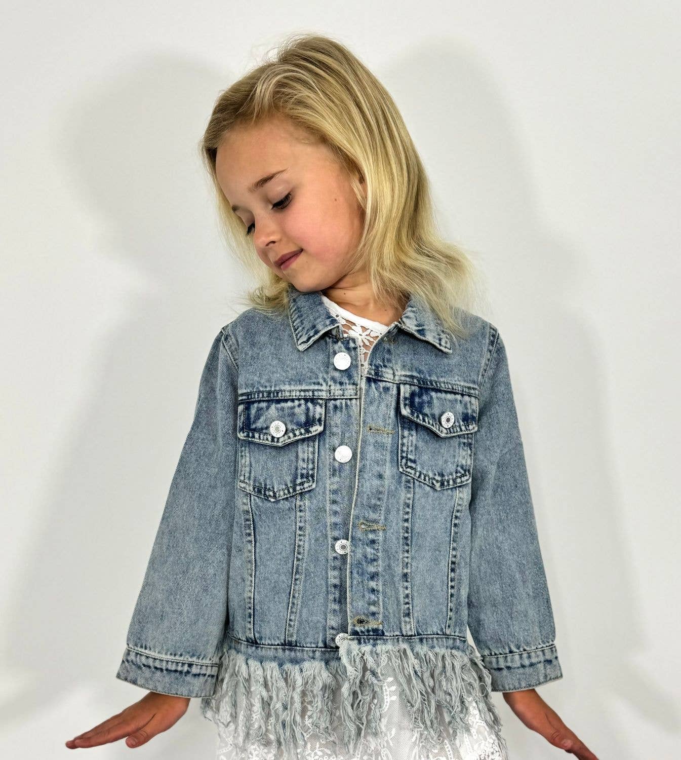 Clover Cottage - Wholesale Denim Jacket - Kids - Fringe Jean Jacket2