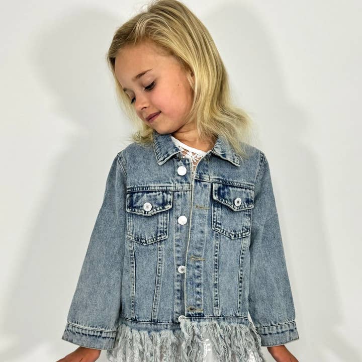 Clover Cottage - Wholesale Denim Jacket - Kids - Fringe Jean Jacket2