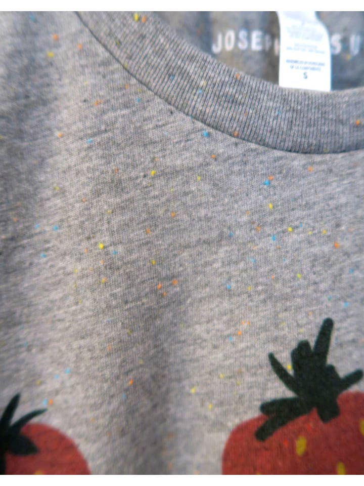 Strawberries, Rainbow Speckled T-Shirt for wholesale on Faire