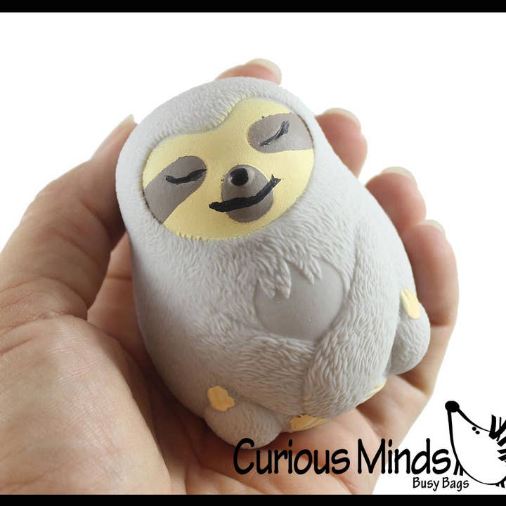 Curious Minds Toys - Wholesale Fidget Toy - Kids - 1 Marshmallow Sloth Animal Stress Balls - Ultra Soft Kneadab2