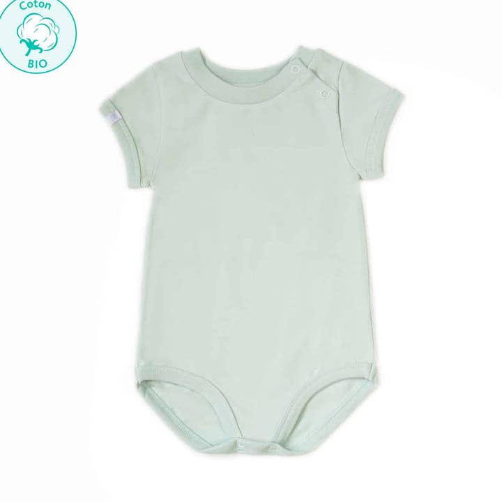 Organic bodysuit “Pirouette” water green for wholesale by PAPA m'habille