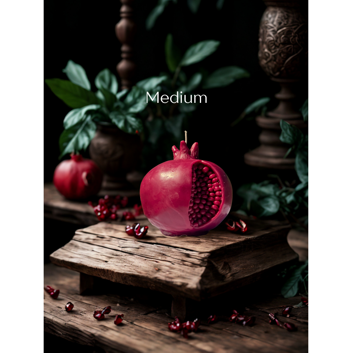 Beauty and the Moon – wholesale Pelarljus – Röd granatäppelljus i bivax | Feminint dekorationsljus8