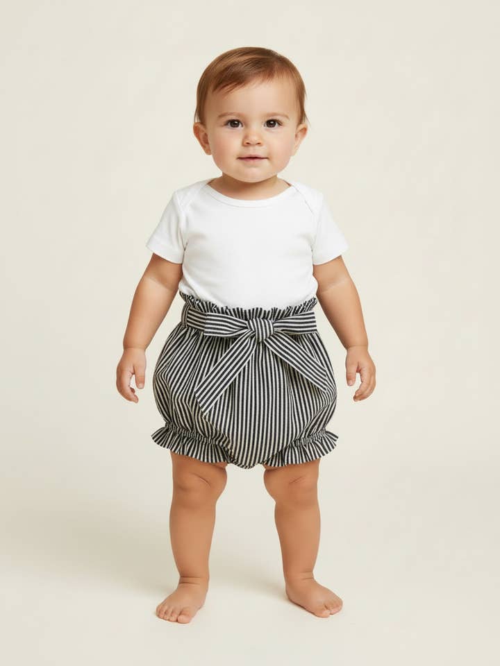 Funda de pañal estilo corto a rayas azul marino para venta al por mayor de Yo Baby