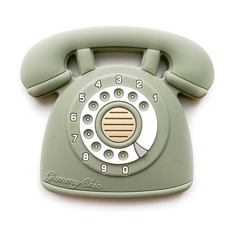Gummy Chic - Wholesale Teether (Not Clip-On) - Baby - Rotary Dial Phone Teether, Vintage Design for Teething Baby