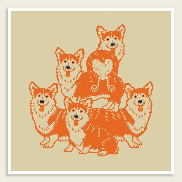 Corgis | 12x12 Art Print for wholesale by John Vogl