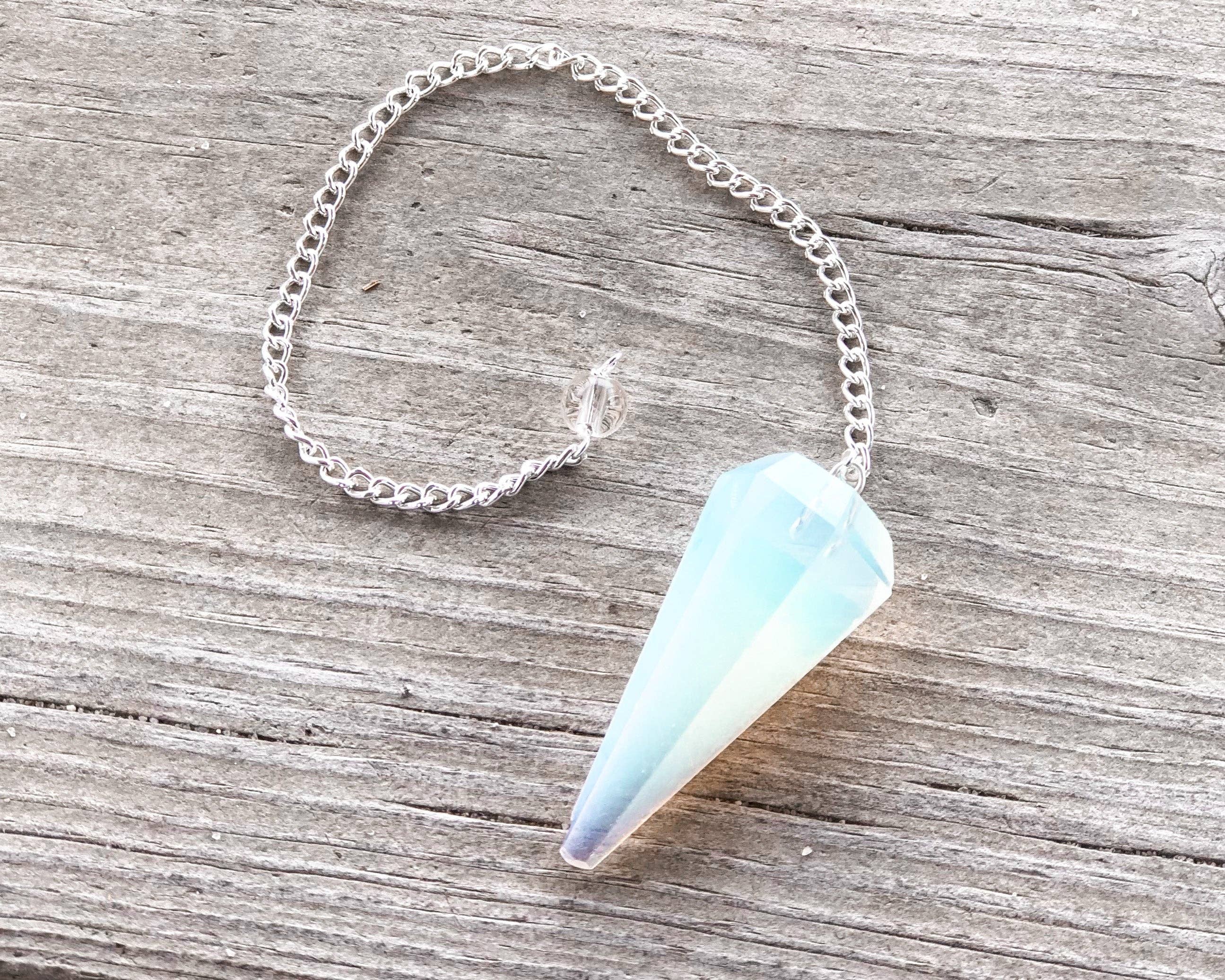 Mindful Intentions® - Wholesale Meditation Supplies - Opalite Pendulum with Pendulum Board & Instructions1