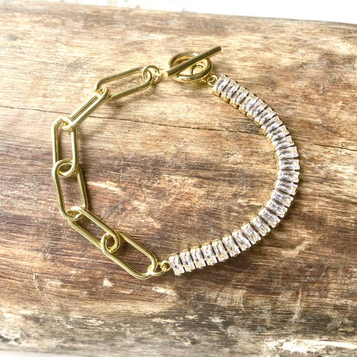 VB&CO Designs Handmade Jewelry - Wholesale Link & Chain Bracelet - Crystal bracelet trendy boutique jewelry salon bridal gift
