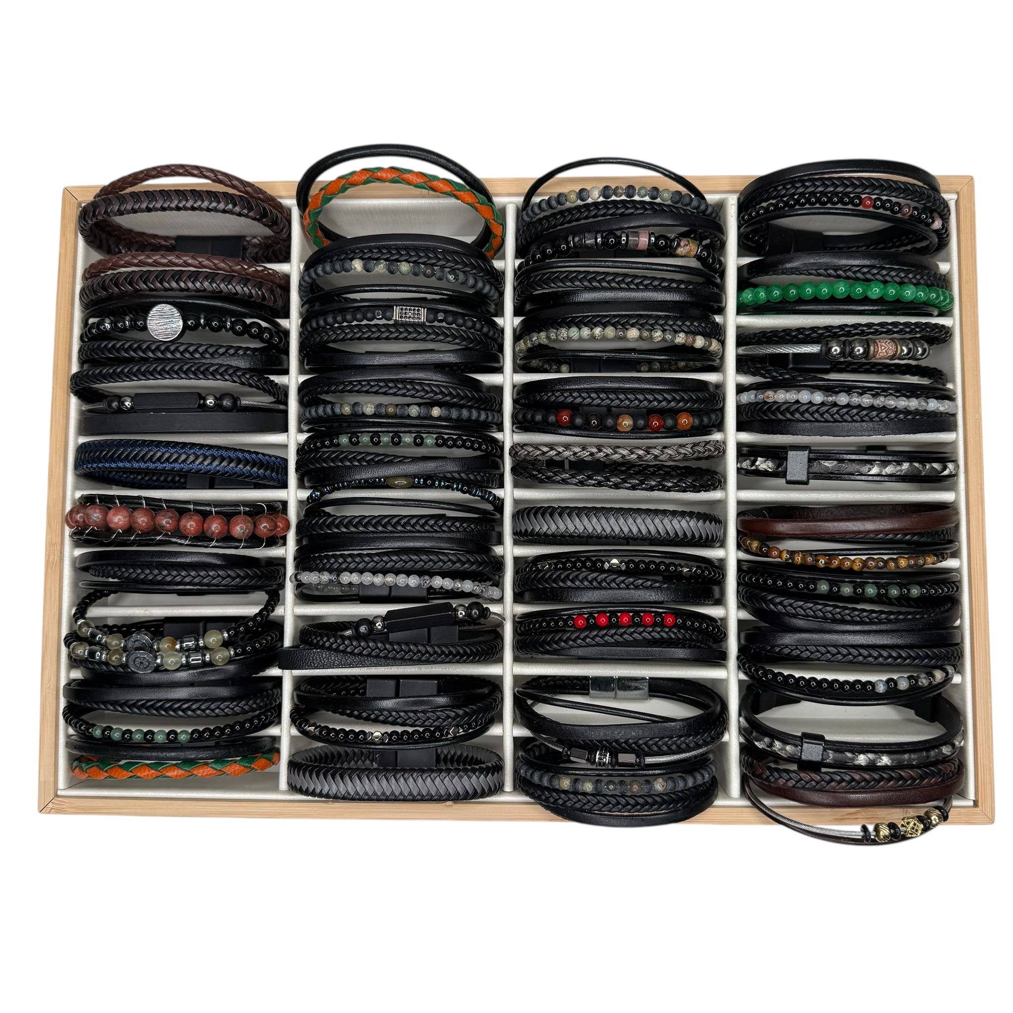 Loli – wholesale Cuff bracelet – Men’s Leather & Bead Bracelet Mix – 48 Piece Display4