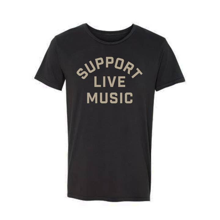 Camiseta Unisex para Adultos Apoya la Música en Vivo. para venta al por mayor de HOMETOWN APPAREL CO.
