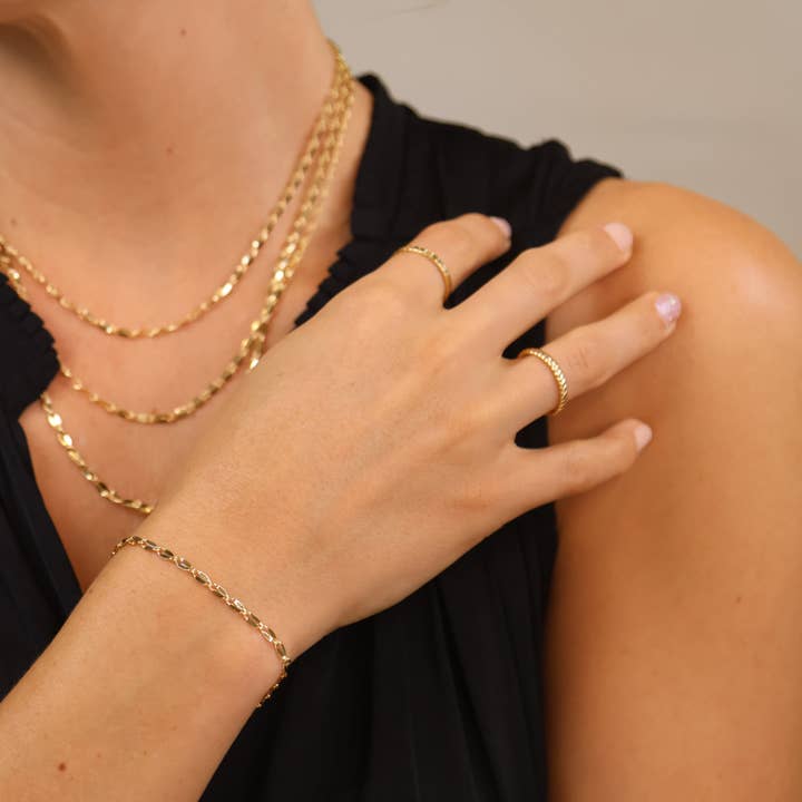 GoldFi - Wholesale Link & Chain Bracelet - 18k Gold Filled 3mm Fancy Chain Bracelet1