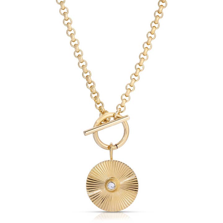 Micro Royal Toggle & Ocean Pendant Necklace for wholesale by Eklexic