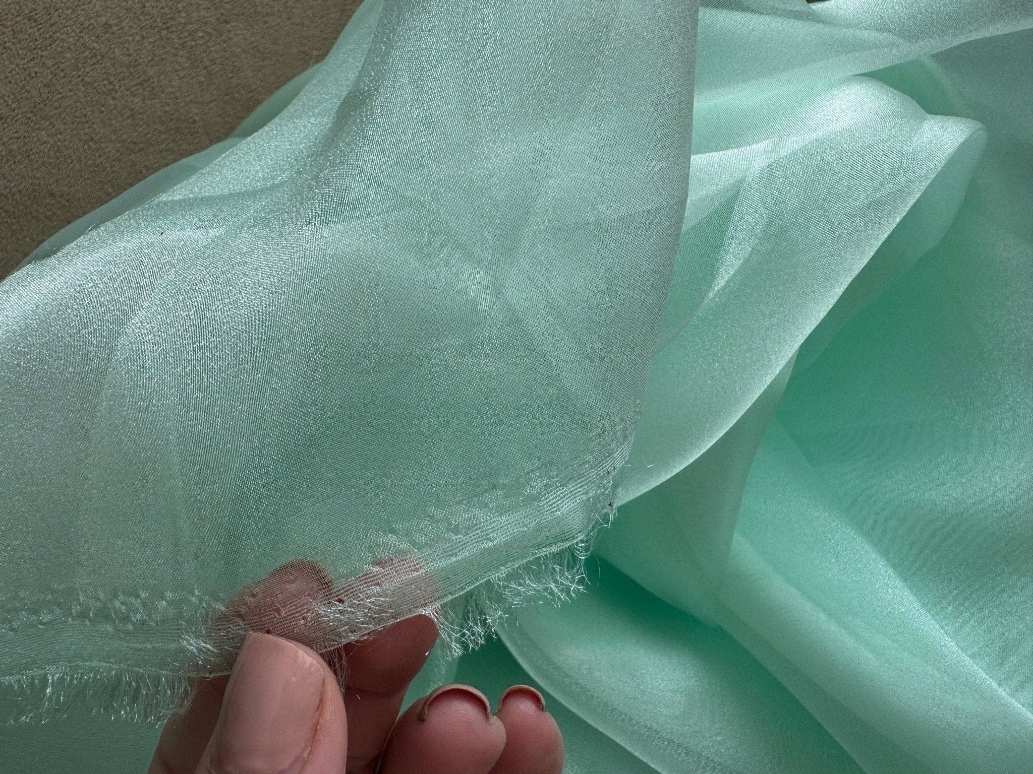 GalaTextile – wholesale Fabric – Mint Crystal Organza Fabric By the Yard, Green Organza, Light Green Organza, Glitter Organza Fabric, Soft Organza Fabric, Mint Sheer Fabric7