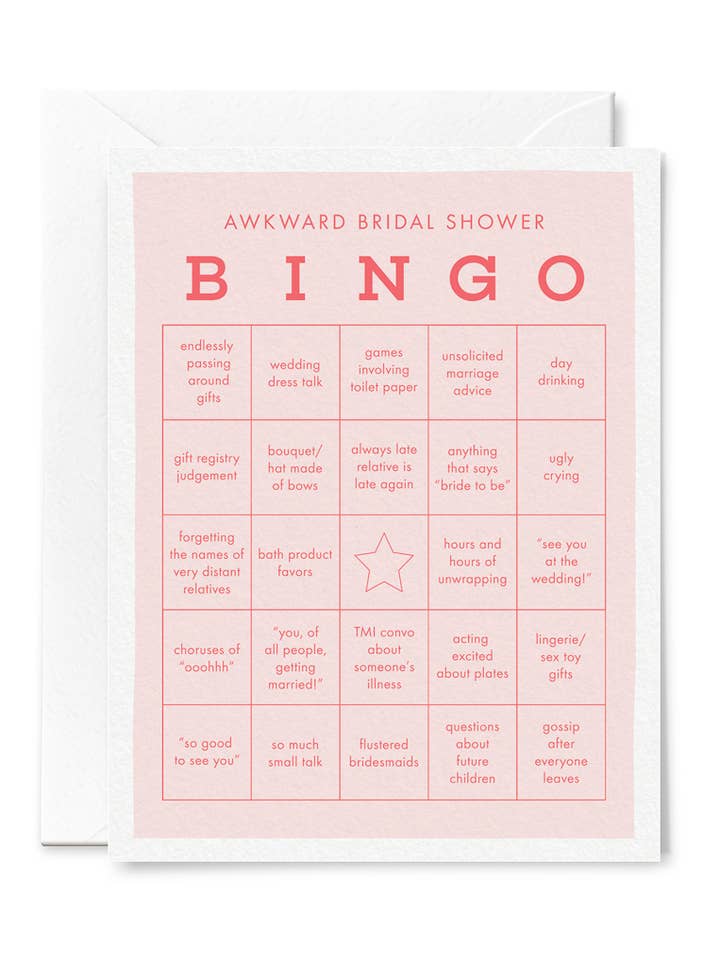 Carte de bingo pour fête de mariage pour la vente par Tiny Hooray