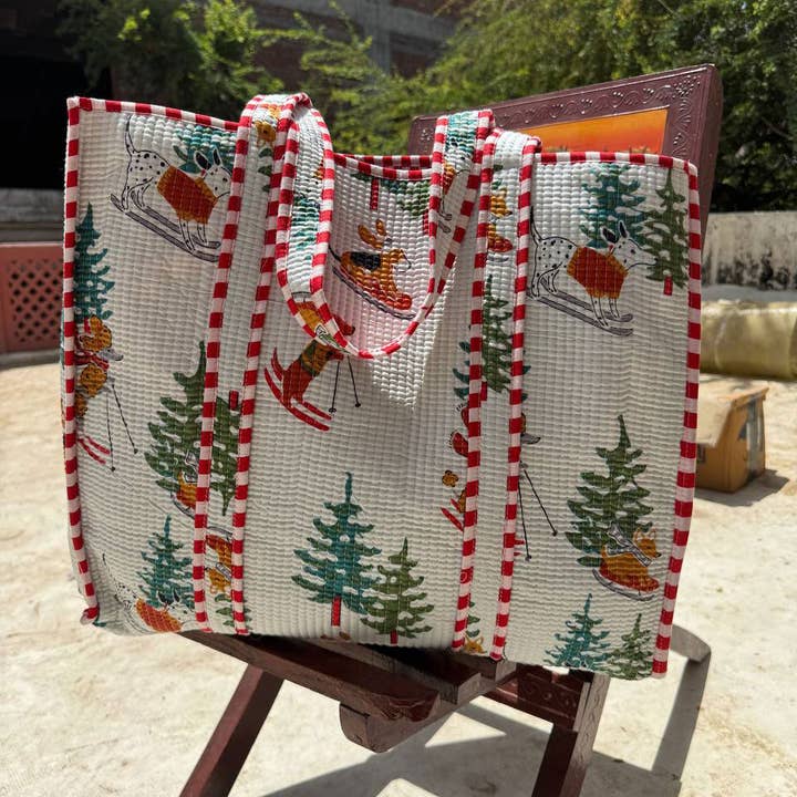 GYPSY STUDIO - Wholesale Shoulder Bag - Women's - White Cotton Quilted Bag Hand Block Print Bag Party Wear Bag4