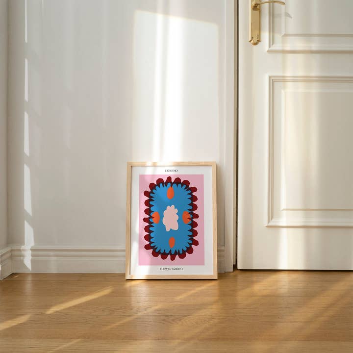 Stampa del Mercato dei Fiori dell'Arte del Lesotho | Arte Riciclata A4 A3 per la vendita all'ingrosso da parte di Emma Make