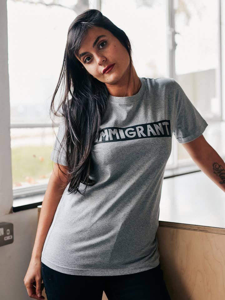 Light Grey Immigrant T-shirt for wholesale by So Immigrant