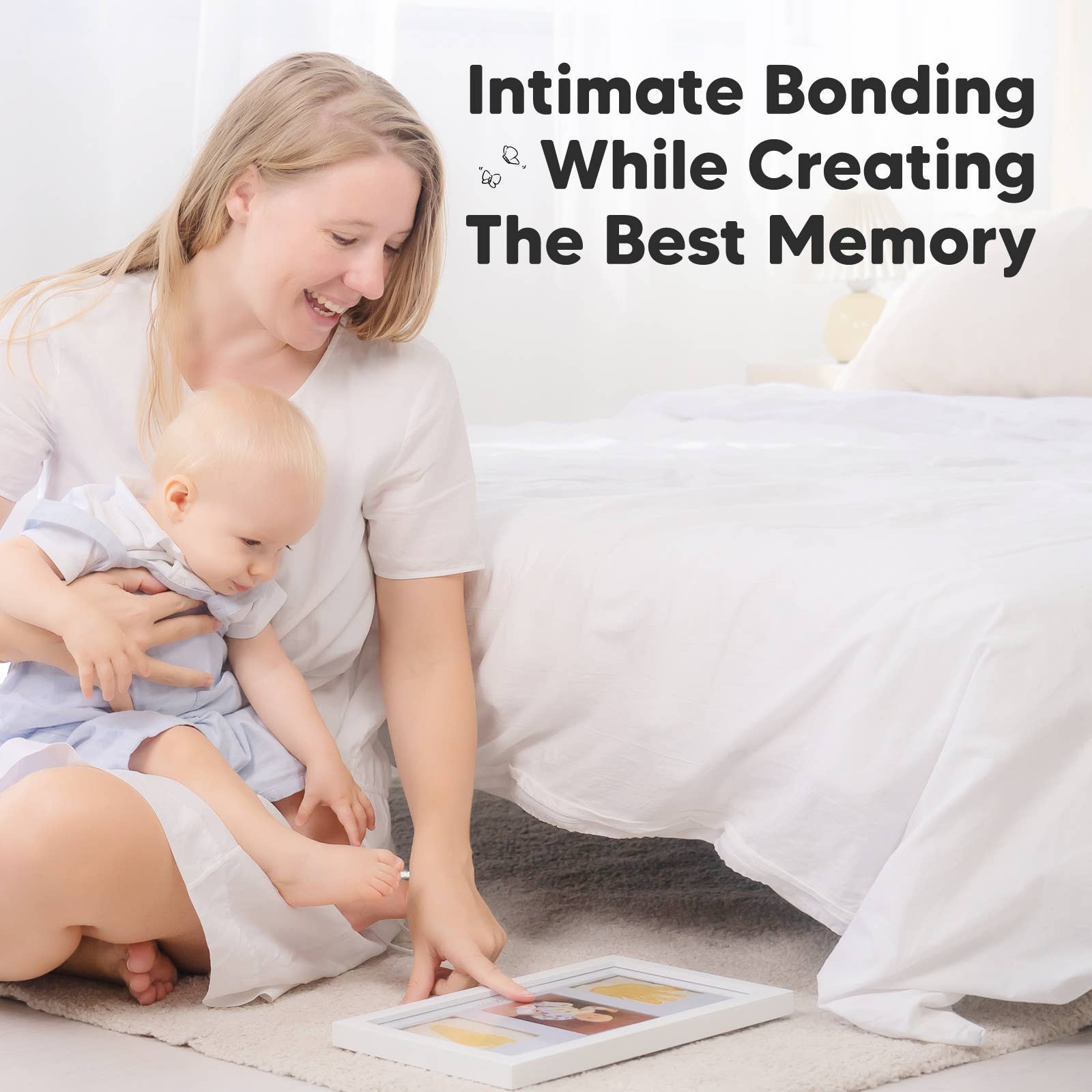 Blanc alpin KeaBabies Baby Handprint, Footprint KeaBabies Duo Frame en vente sur Faire7